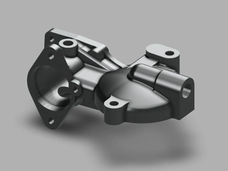 3D model víčka plovákové komory karburátoru slouží jako podklad pro 3D výtisk z kovu